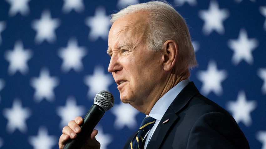 ACCOKEEK, MD - APRIL 19: President Joe Biden delivers remarks on the economy at an International Union of Operating Engineers Local 77 union training facility on April 19, 2023 in Accokeek, Maryland. Biden spoke on his plans to expand the economy and addressed Republican leadership's approach to raising the debt ceiling later this year. (Photo by Nathan Howard/Getty Images)