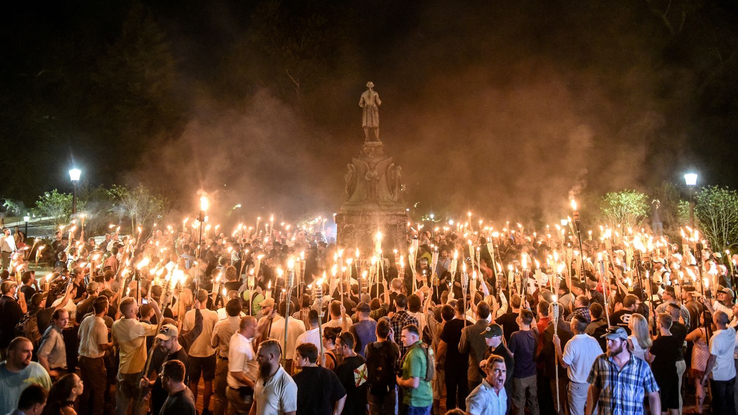 FILE PHOTO: White nationalists participate in a torch-lit march on the grounds of the University of Virginia ahead of the Unite the Right Rally in Charlottesville, Virginia on August 11, 2017. Picture taken August 11, 2017.  REUTERS/Stephanie Keith/File Photo   SEARCH "AMERICA IN THE AGE OF TRUMP" FOR THE PHOTOS.