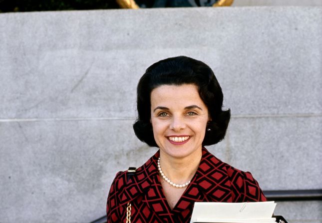 Feinstein is seen at San Francisco City Hall in 1971. She was the first female president of the San Francisco Board of Supervisors.