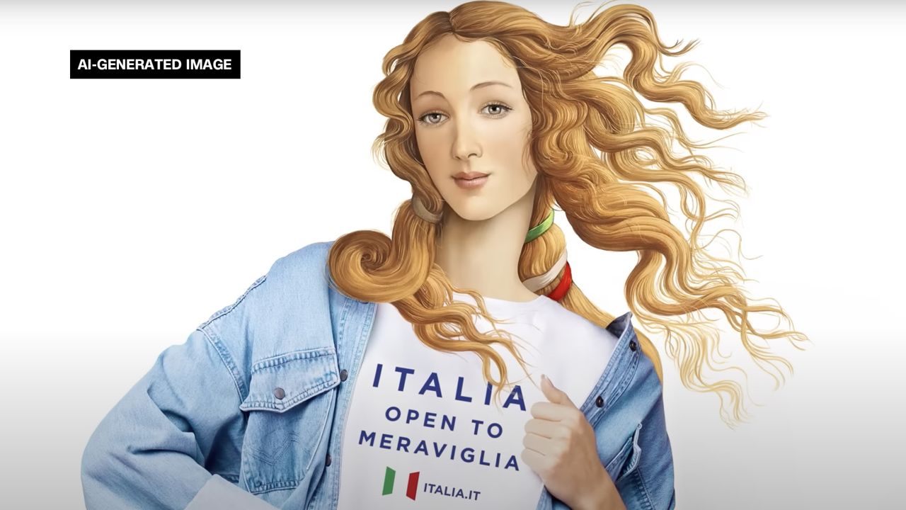 Venus "lends her face" to tell of Italy's beauty, according to a new tourism campaign.