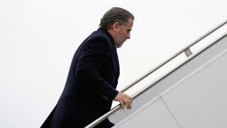 Hunter Biden boards Air Force One at Hancock Field Air National Guard Base in Syracuse, New York in February.