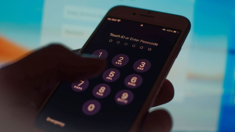 A mobile phone passcode security screen 