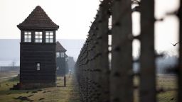 The watchtowers of the Auschwitz-Birkenau concentration camp complex are pictured on January 14, 2020. 