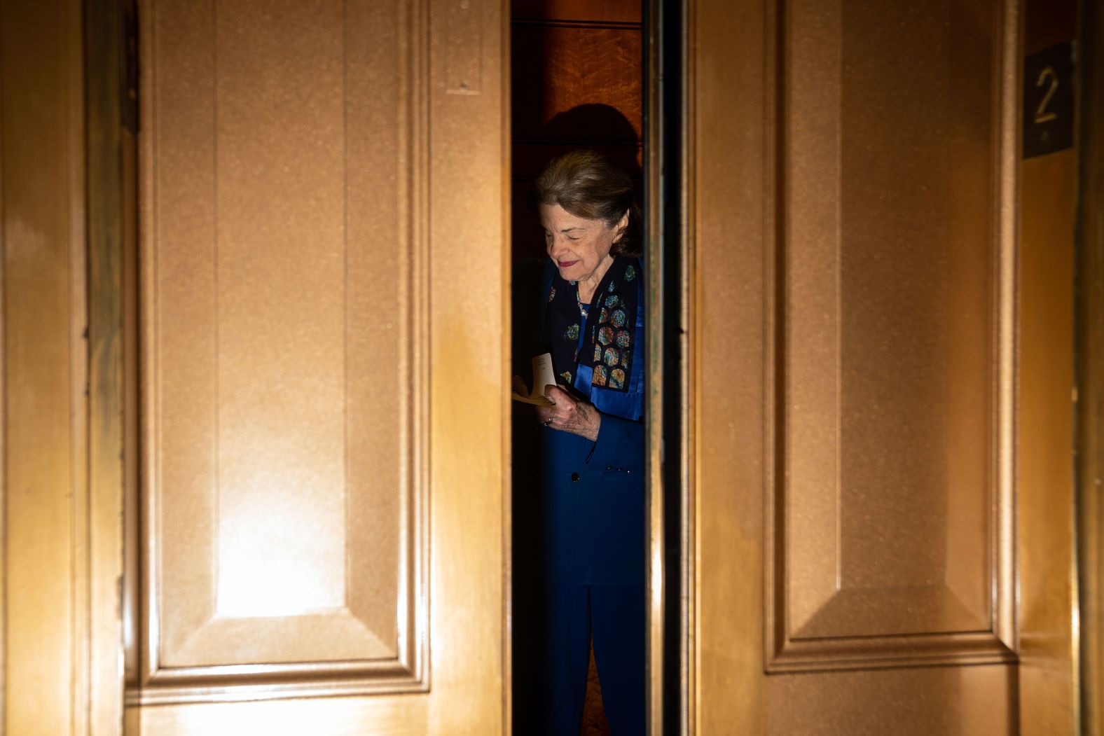 Feinstein leaves the Senate Chamber following a vote in 2023. She announced she would not run for reelection, marking the end to one of the most storied political careers.