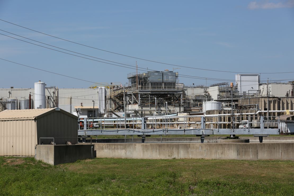 Pipes run across the exterior of the Tyson Foods plant in Hope, Arkansas, where several people were injured in a 2016 ammonia leak. 