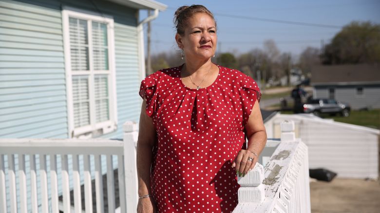 Marta Hernandez poses in Springdale, Arkansas, on March 29, 2023. Hernandez is a former Tyson worker who experienced an ammonia leak while working at a Tyson plant in 2014.