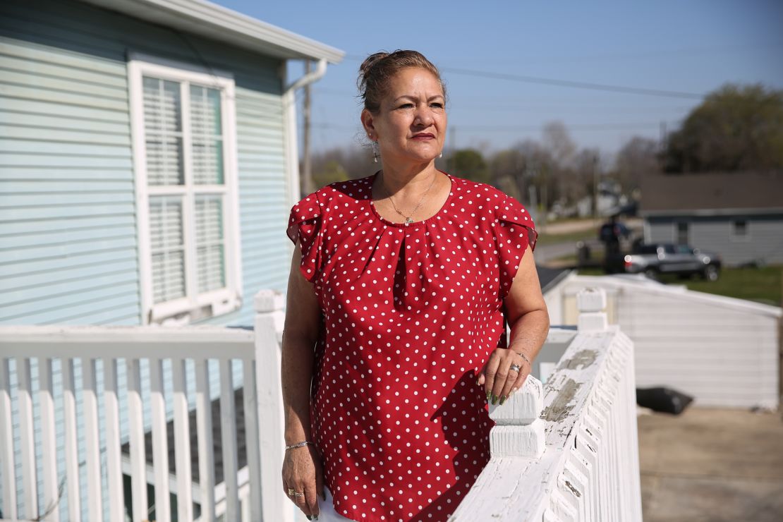 Martha Hernandez, pictured in Springdale, Arkansas, says she still suffers breathing problems years after experiencing an ammonia leak at a Tyson plant. 