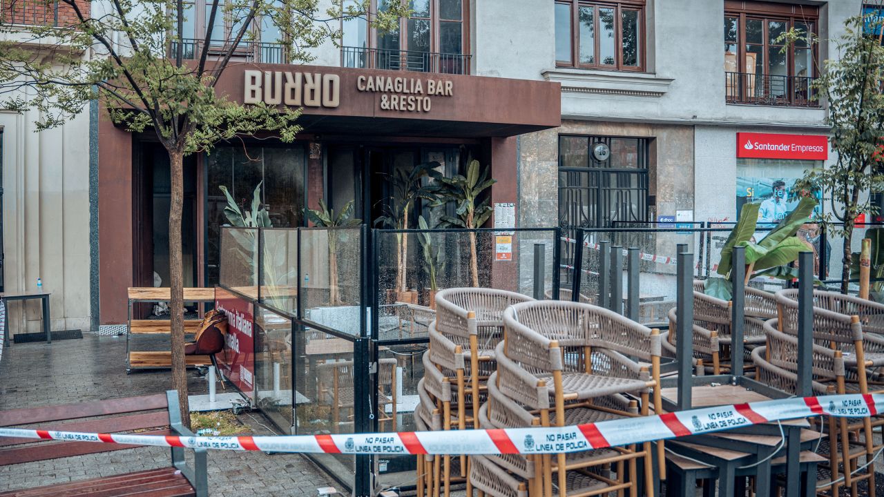Officials said decorations in the Italian restaurant caught fire when a flambeed pizza was being served. 
