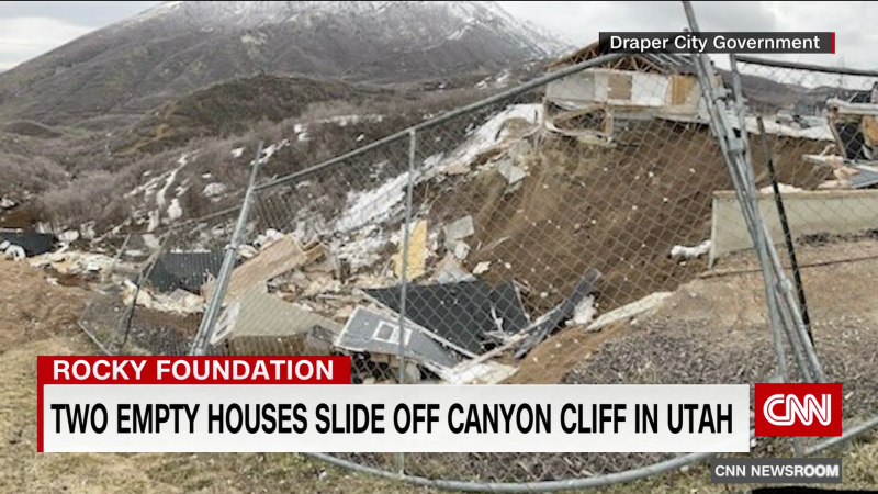 Two empty houses in Utah slide off a cliff | CNN