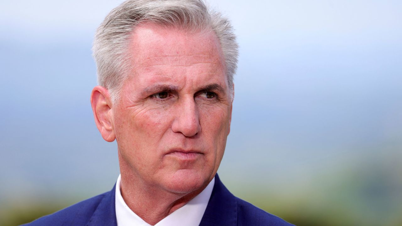 US Speaker of the House Kevin McCarthy is pictured after a meeting with Taiwan's President Tsai Ing-wen at the Ronald Reagan Presidential Library, in Simi Valley, California, on April 5.  (David Swanson/Reuters)