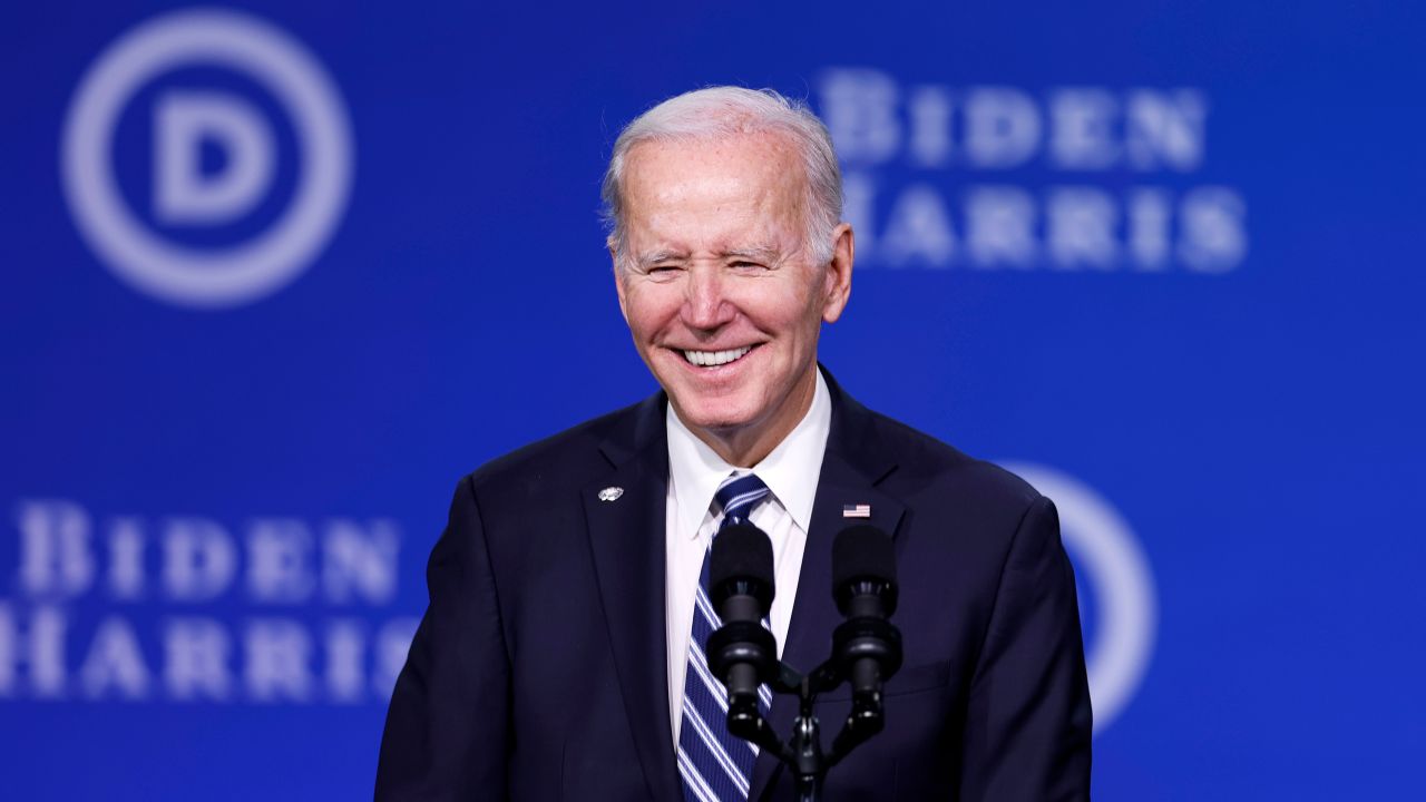 President Joe Biden speaks during the Democratic National Committee winter meeting on February 3 in Philadelphia, Pennsylvania. 