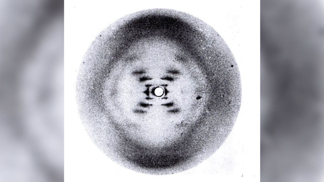 The unmistakable X pattern in Franklin’s remarkably sharp photo 51 revealed that DNA must have the shape of a helix.