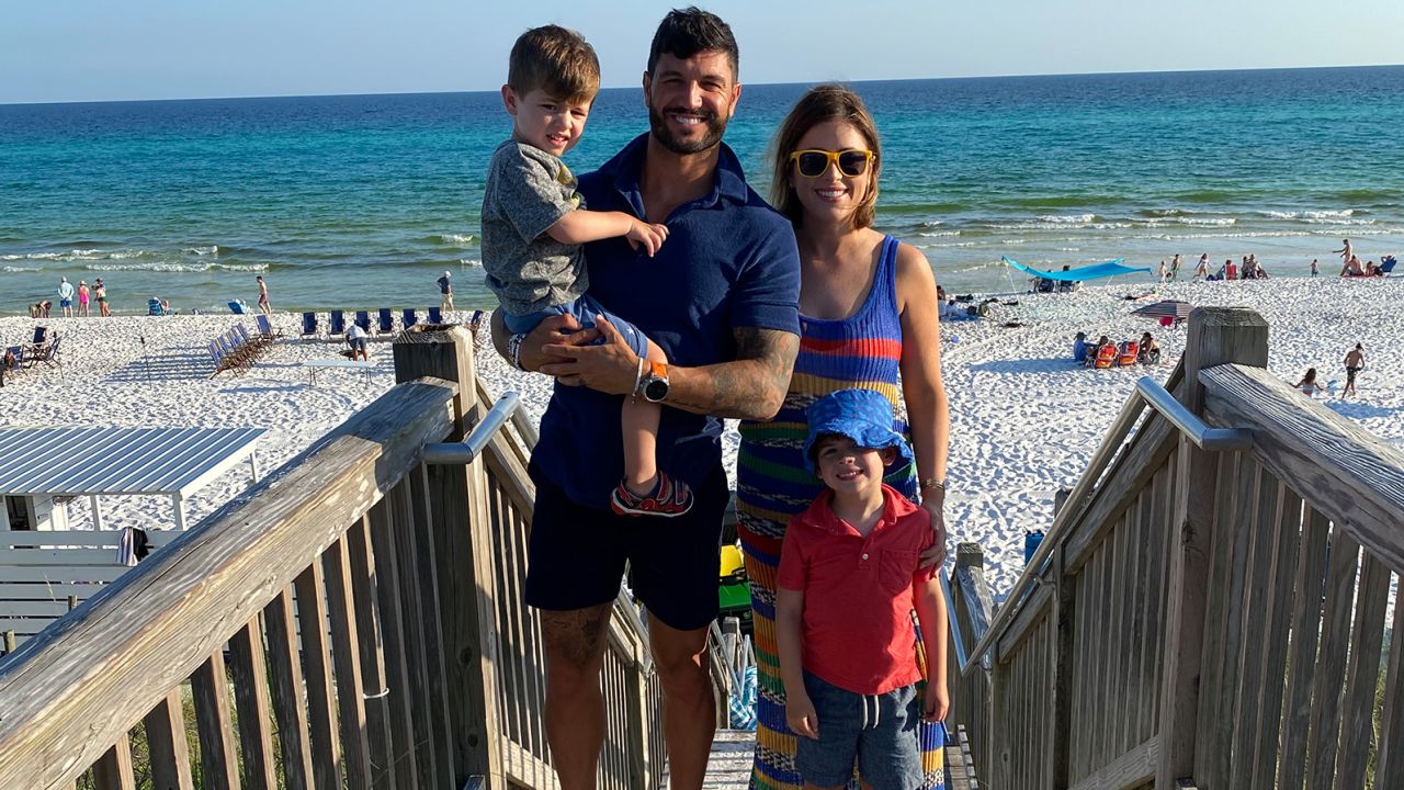 CNN's Chloe Melas, shown with her husband, Brian Mazza, and two sons, has been open about her journey with IVF to grow her family.