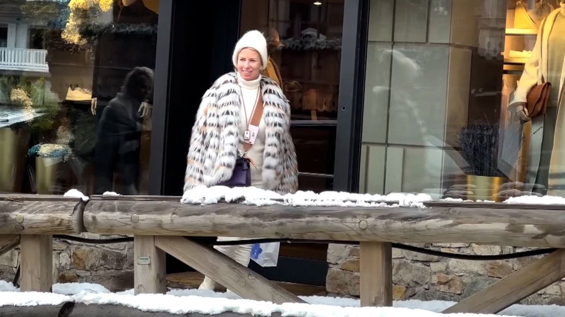 Maniovich is seen shopping in Courchevel, France. 