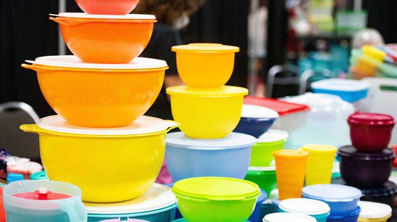 Tupperware containers are on display at the Knoxville Home and Garden shows in the Knoxville Expo Center in Knoxville, Tenn., on Saturday, Aug. 22, 2020.Cj 66106