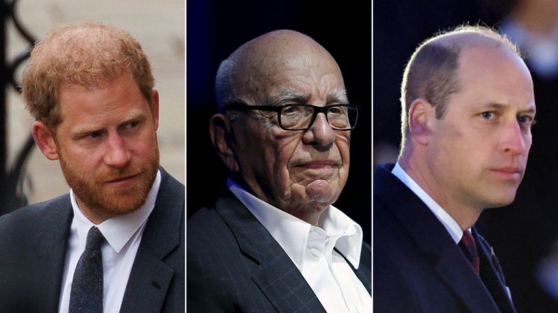 NextImg:Prince Harry claims Murdoch newspapers paid 'large sum' to settle William hacking claim | CNN Business