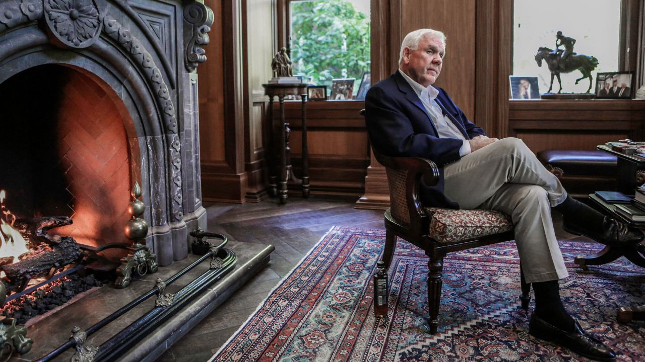 Harlan Crow, chairman and chief executive officer of Crow Holdings LLC, sits for a photograph at the Old Parkland estate offices in Dallas on Friday, October 2, 2015. 