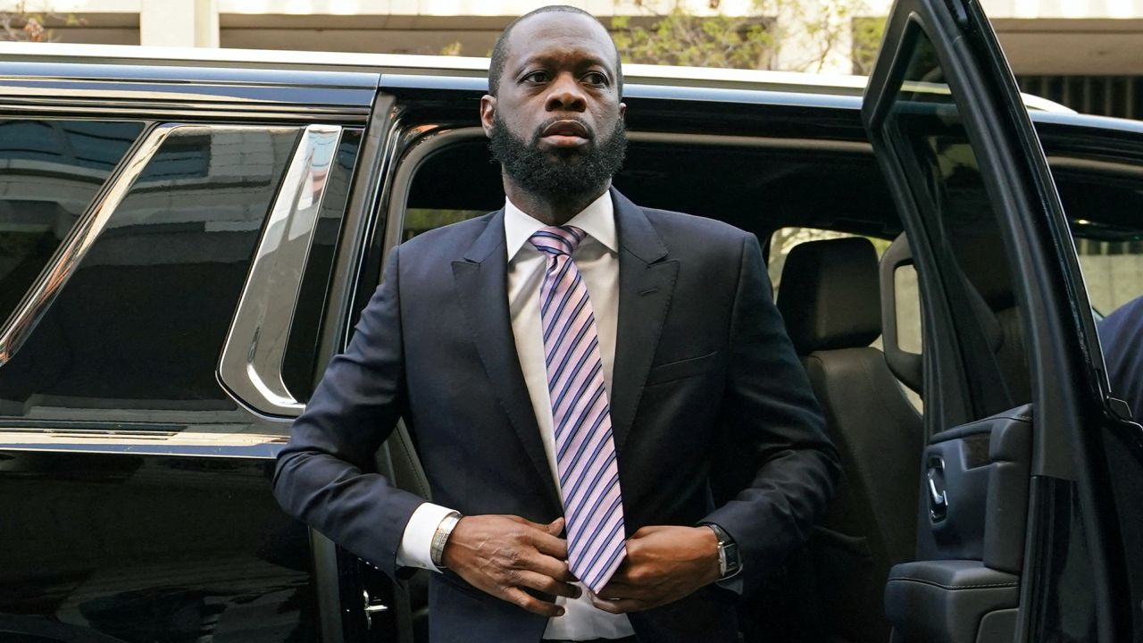 Grammy award-winning Fugees rapper Pras Michel arrives for opening arguments in his trial at US District Court in Washington, DC, on March 30. 