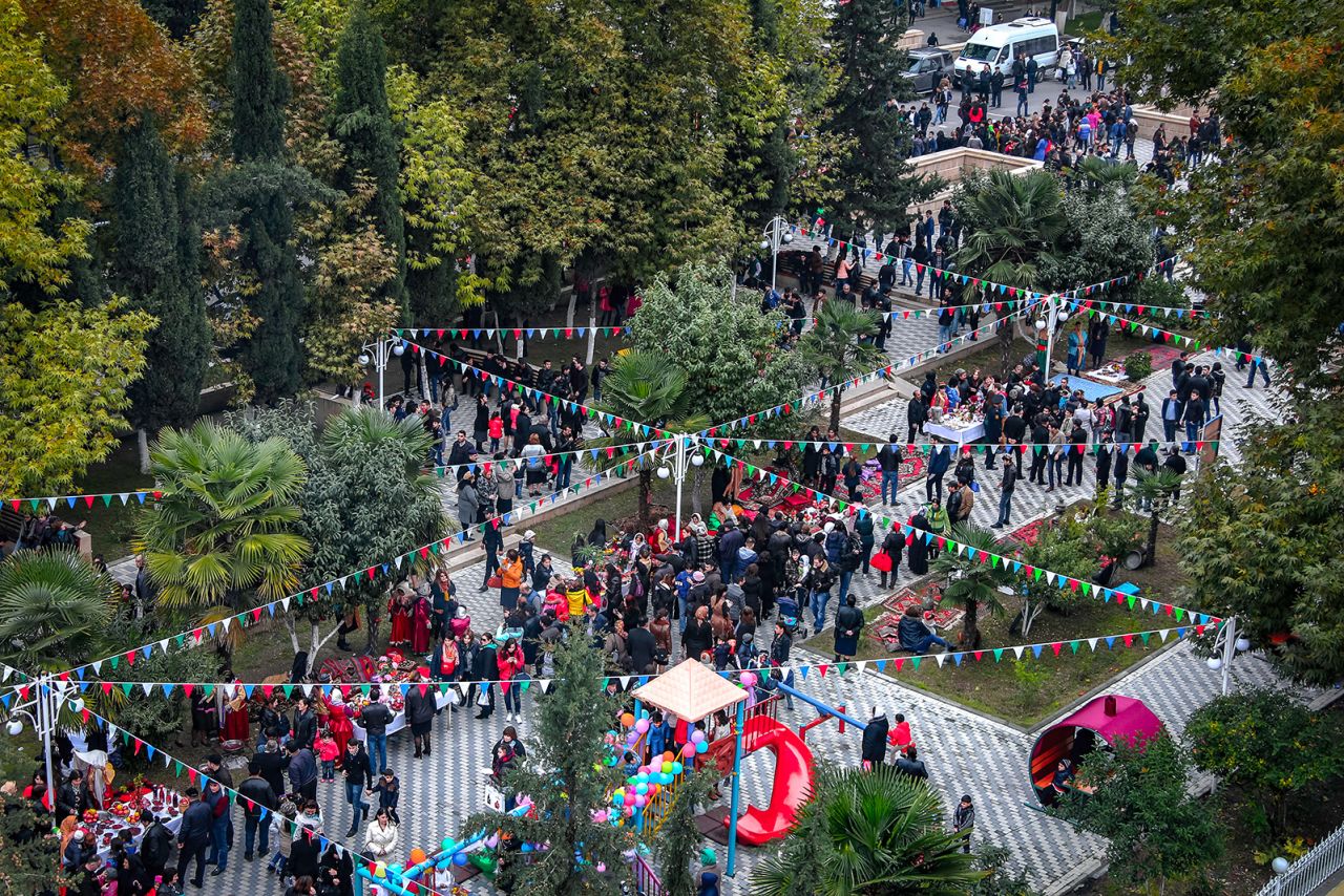 The festival attracts thousands of visitors, who can take part in a wide range of activities, from juicing competitions to eating pomegranate-flavored everything. 