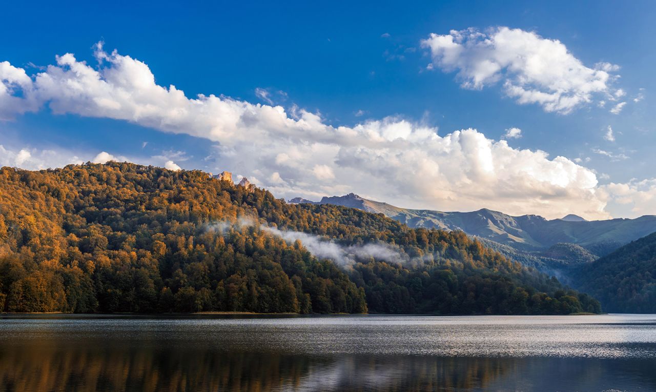 Nestled in the Lower Caucasus mountains is Lake Göygöl, surrounded by pristine forests. 