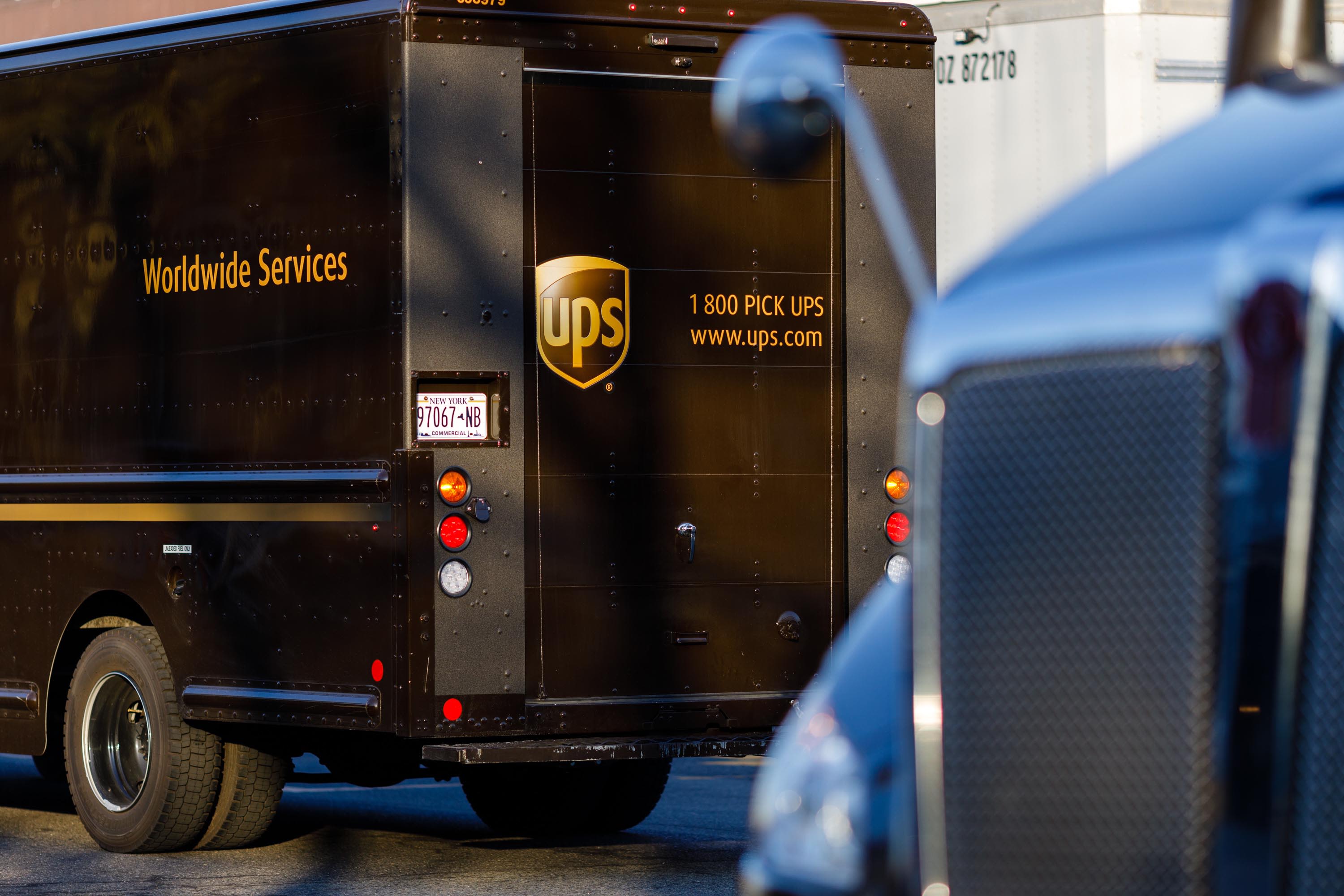 UPS Delivery Truck Night Time, Stock Video