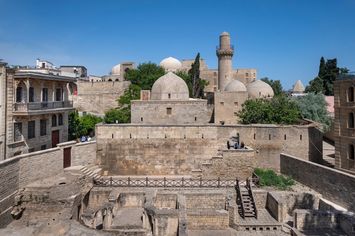 The city is also home to many historic buildings. Shirvanshahs' Palace, pictured, was built in the 15th century.