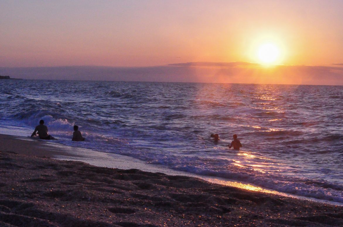 The Caspian Sea is an ideal retreat during summer's peak heat. This beach in Bilgah is one of many along the popular north coast of the Absheron Peninsula.