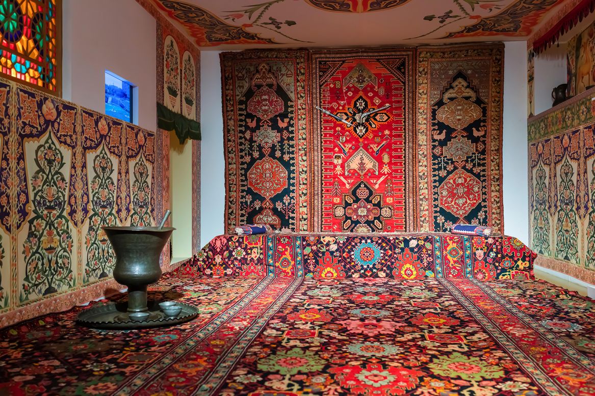 A view inside the Azerbaijan National Carpet Museum. The country is famed for its rich textile culture and the museum contains a wealth of artifacts and guest exhibits from all over the world.