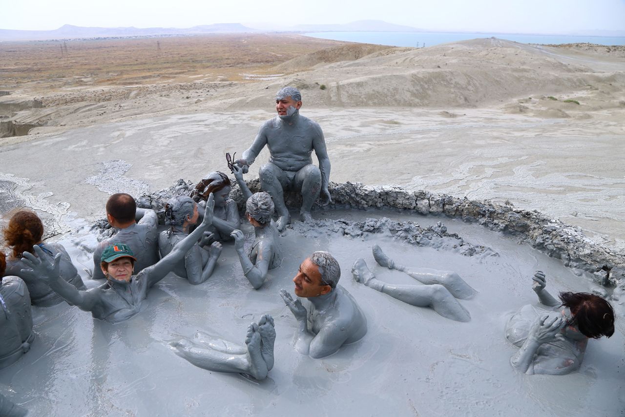 You can get up close and personal with some of the mud volcanoes. In Gobustan, organized tours even give visitors an opportunity to take a mud bath.