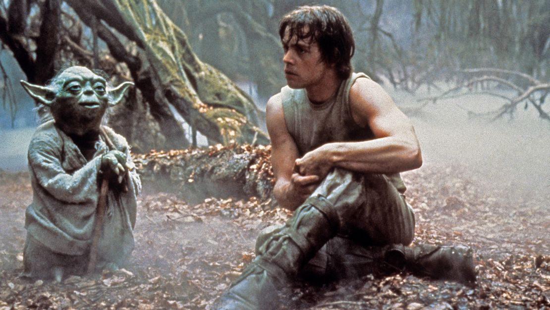 Yoda, now older and slightly unhinged, shares indispensable advice with Luke.