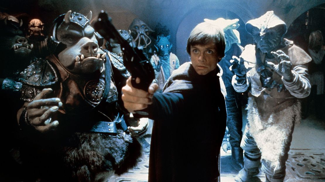 Luke reunites with Han and Leia and forgives his father in "Return of the Jedi."