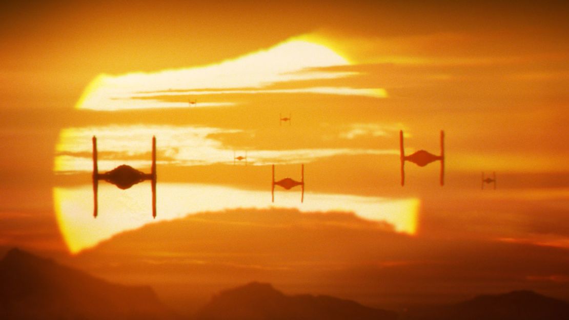 "Star Wars" loves a good sunset vista, like this one from "The Force Awakens."