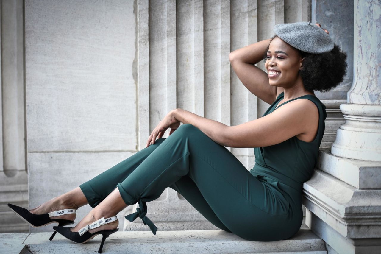 Pretty Yende at a photo session at the Garnier Opera House, in Paris, in September 2019 