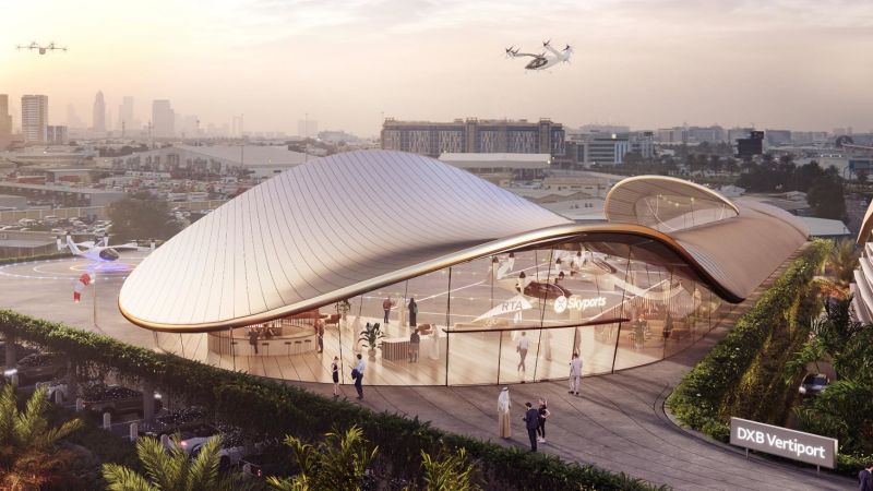 NextImg:Architects design a flying taxi 'vertiport' for Dubai | CNN