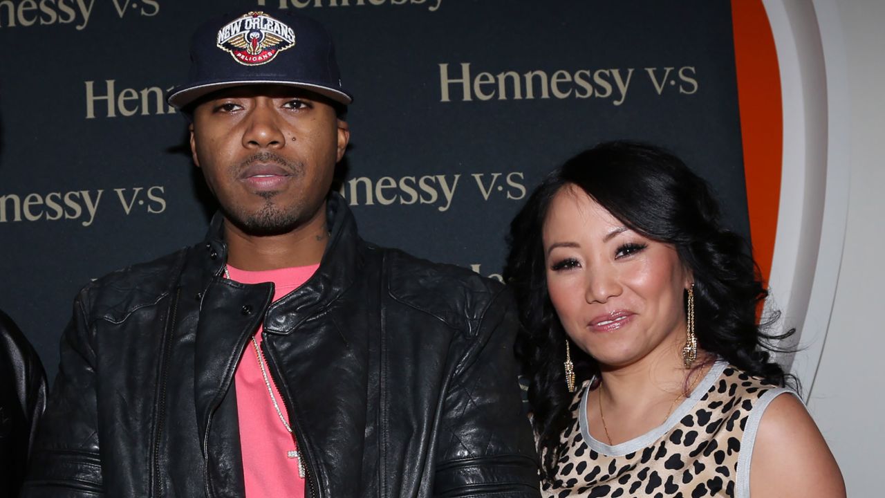 Nas and Miss Info attend "An Evening Celebrating Nas" presented by Hennessy VS at Cecconi's Restaurant on February 8, 2013, in Los Angeles, California.