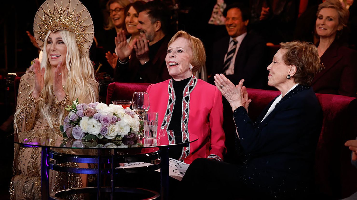 Cher, Carol Burnett and Julie Andrews in "Carol Burnett: 90 Years of Laughter + Love," airing Wednesday on NBC.