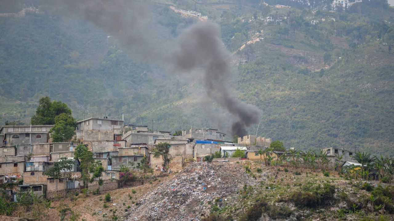 Smokes seen in the Turgeau commune of Port-au-Prince, Haiti, during gang-related violence on April 24, 2023. 