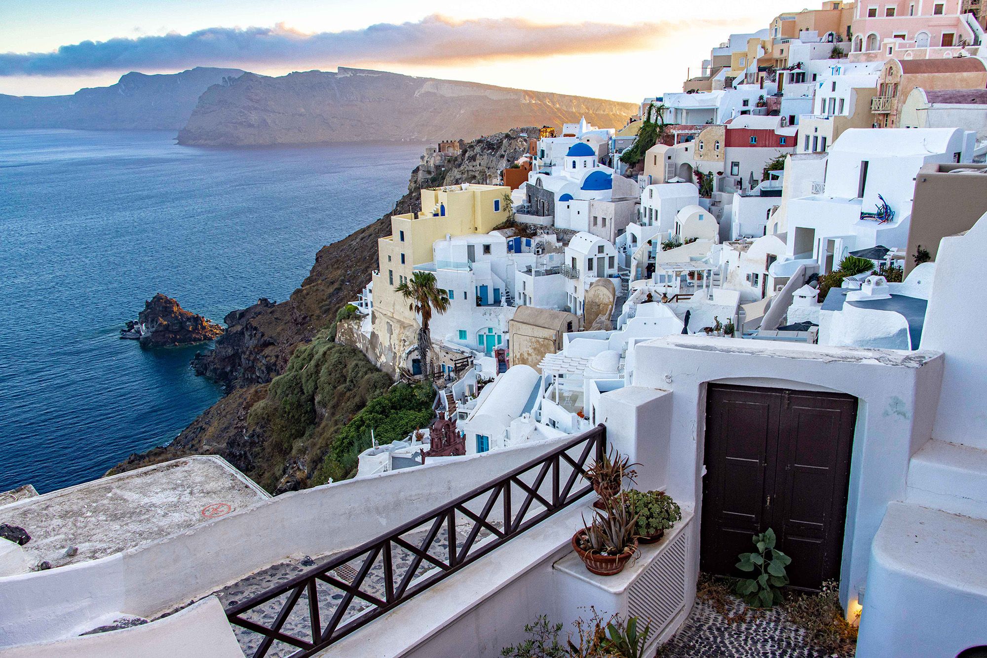 Greece mediterranean sea sea view restaurant in santorini hi-res