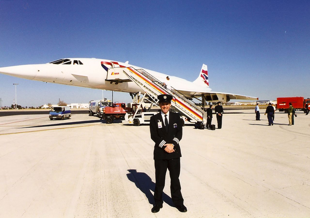 John Tye pictured by Concorde.