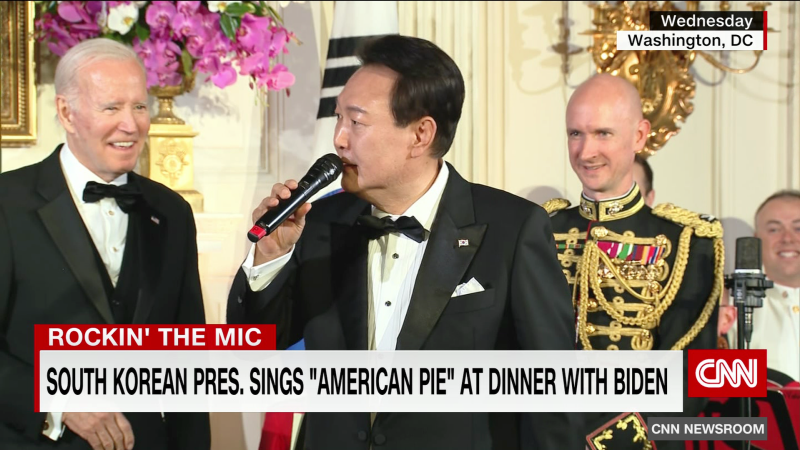 South Korean president sings “American Pie” at state dinner with Biden | CNN