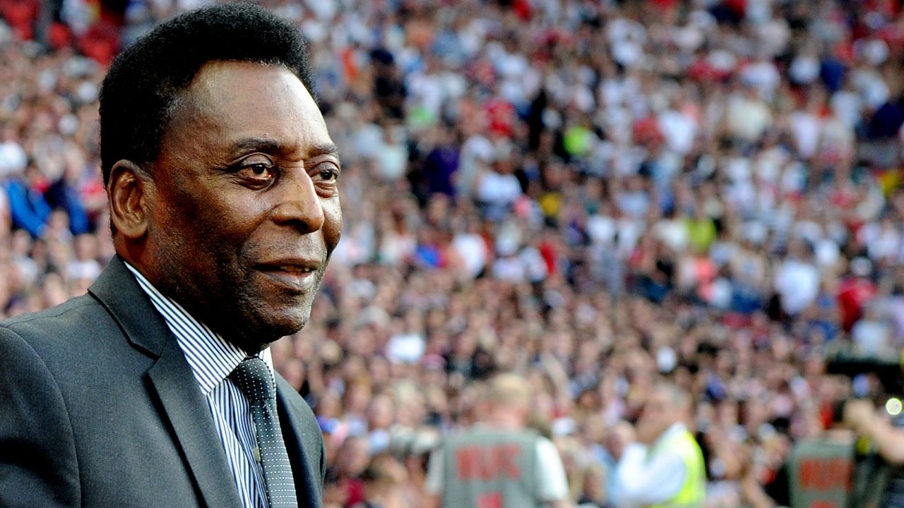 Pelé attends Soccer Aid at Old Trafford in Manchester on June 5, 2016.