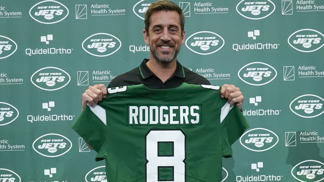Aaron Rodgers introduced as New York Jets quarterback 'This is a