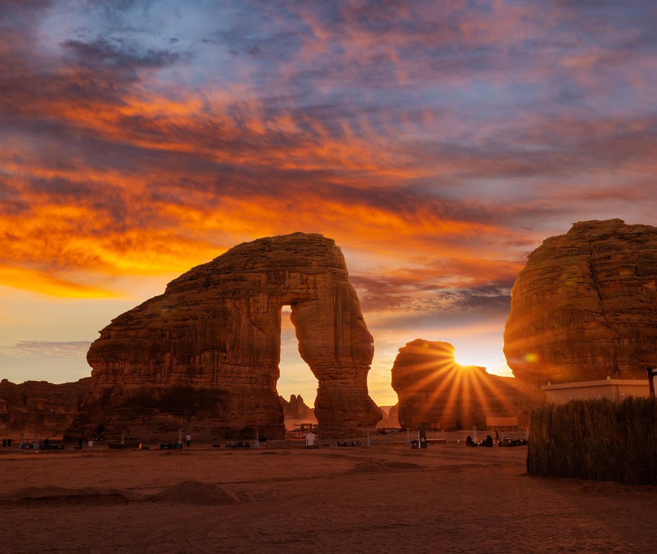 <strong>Elephant Rock: </strong>Nearby Elephant Rock, named for its resemblance to the pachyderm, is a popular spot for film screenings and light shows.
