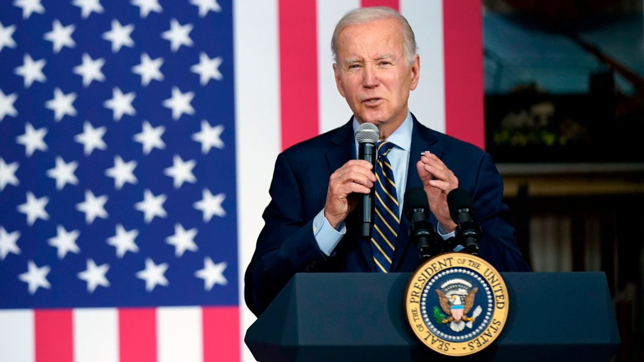 President Joe Biden remarks on his economic agenda on April 19, 2023, in Accokeek, Maryland. 