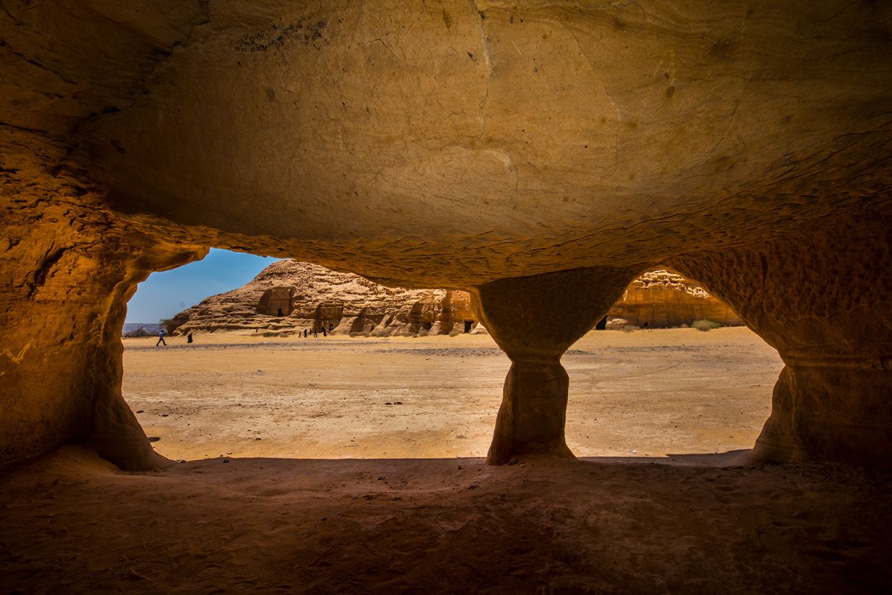 <strong>Underneath it all:</strong> To learn more, check out the exhibits in the Hegra visitor's center and take a go at carving your name into a heavy piece of stone.