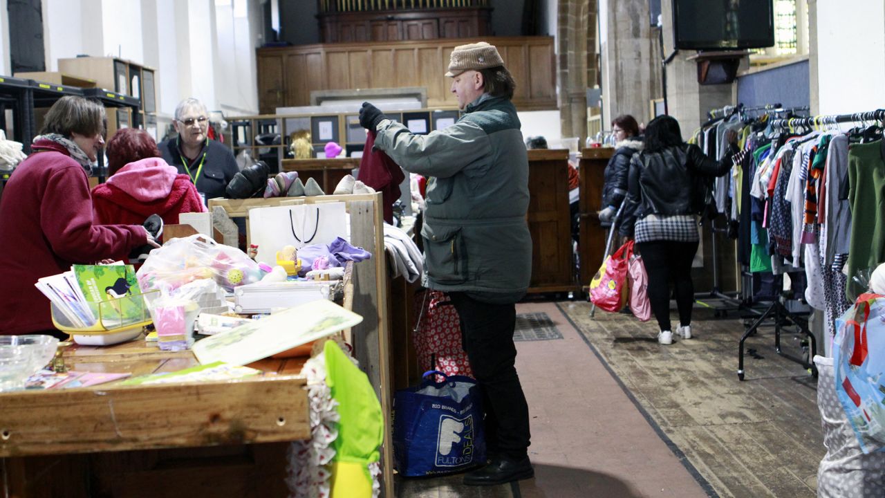 The Given Freely Freely Given food bank in Doncaster offers its clients other items than just food, including household goods and clothing.