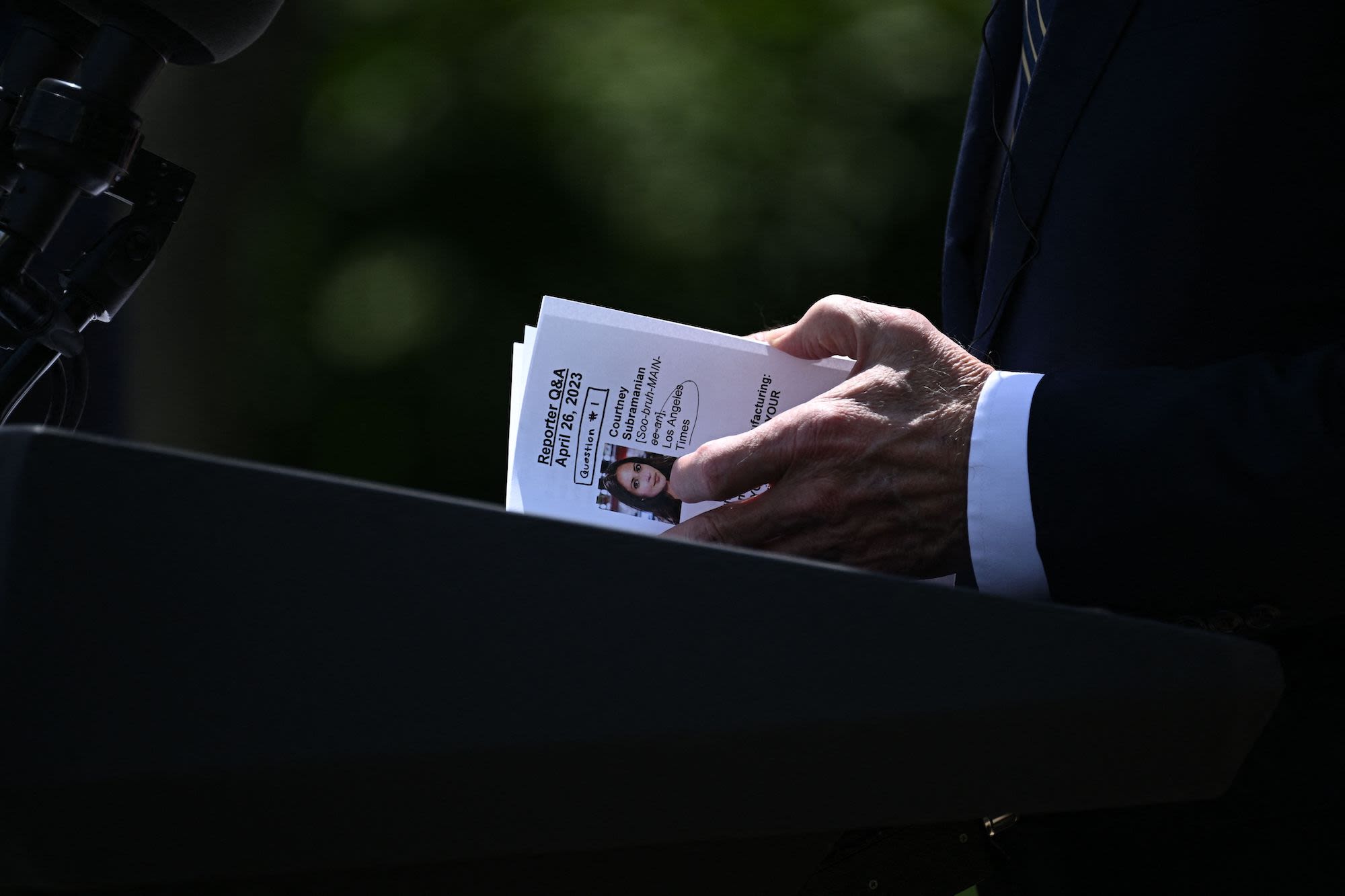 Note cards and shorter stairs: How Biden's campaign is addressing