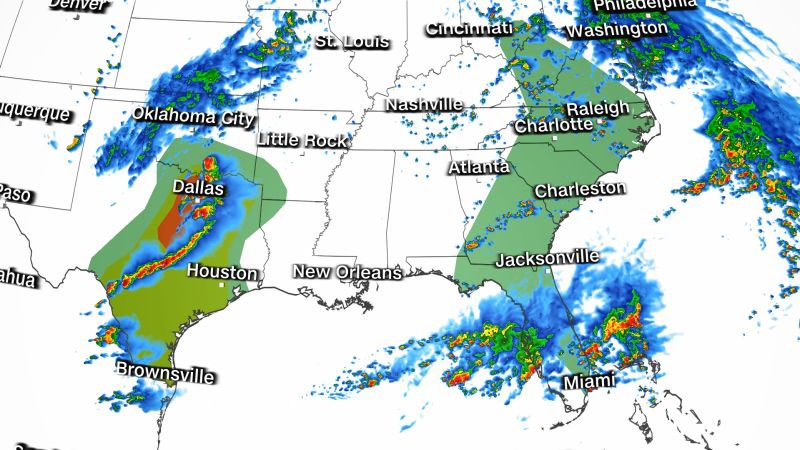 NextImg:Severe storms to strike the South again as millions in Texas could see damaging winds and hail | CNN