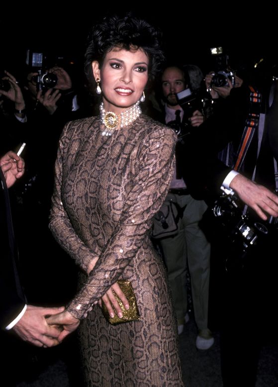 Raquel Welch at the Met Gala on December 6, 1982, celebrating the Costume Institute's exhibition "La Belle Epoque.''