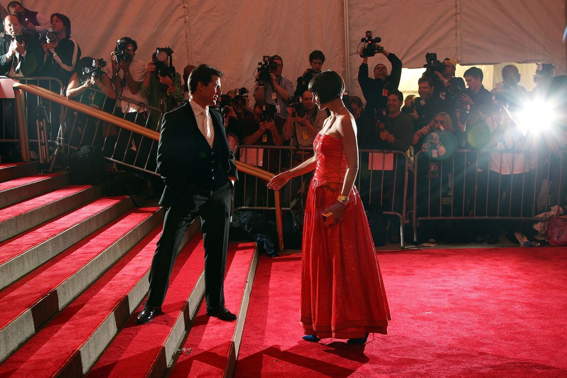 Tom Cruise and Katie Holmes (in an Armani gown) also seen on the 2008 red carpet.